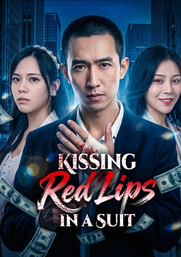 Kissing Red Lips in a Suit poster